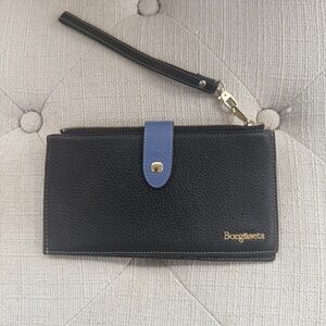 Borgasets leather folded wallet/wristlet in black.NWOT!